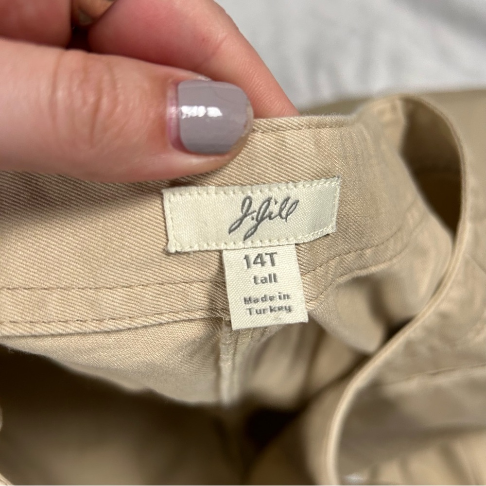J Jill Tan Cotton Pants Size 14 Tall - Picture 3 of 4